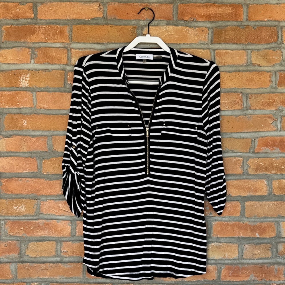 Calvin Klein Monochrome Striped Top